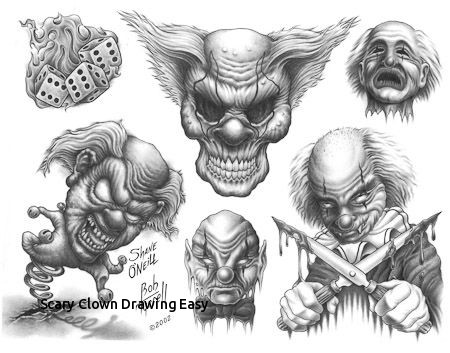 450x353 Scary Clown Drawing Easy Best Drawings Images - Cool Clown Drawings