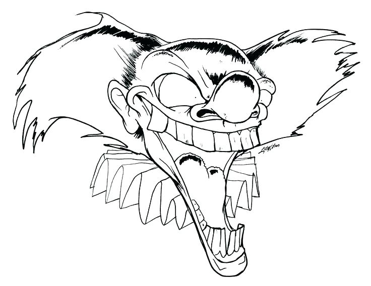 736x568 Coloring Pages Clown Clowns Scary Pertaining To Cool Drawings - Cool Clown Drawings