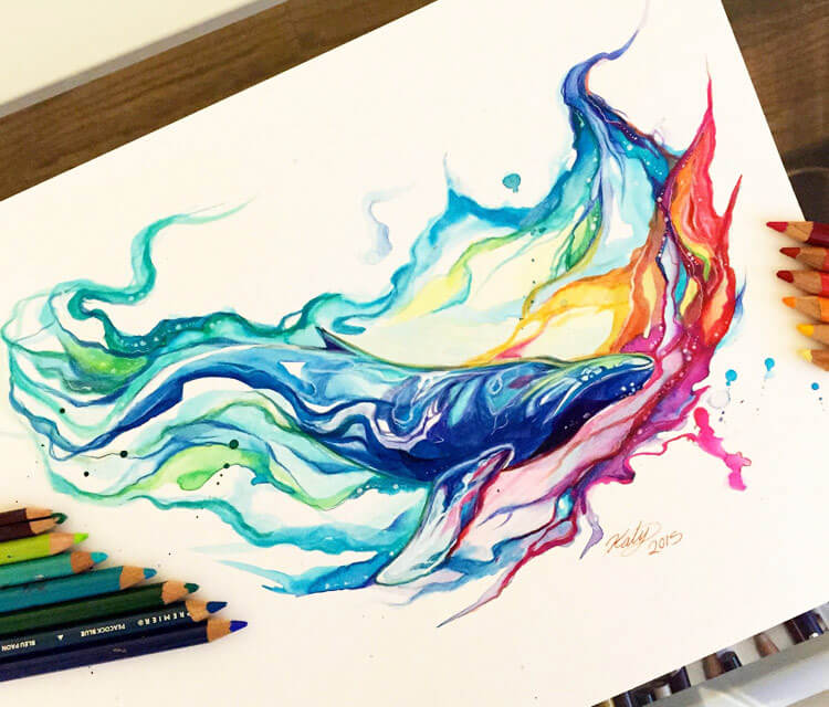 750x640 Drawing - Cool Colors Drawing