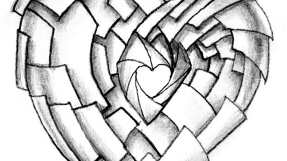 570x320 Picturesque Cool Heart Designs Hearts To Draw Clipartsco Drawing - Cool Designs For Drawing