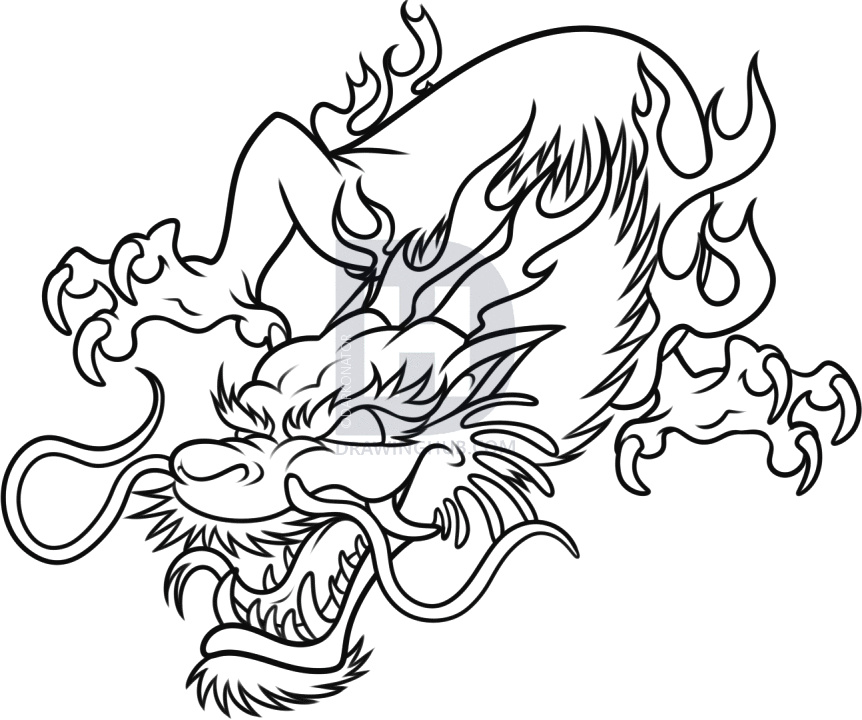862x720 How To Draw A Cool Dragon Easy Draw A Chinese Dragon Easy Step - Cool Dragon Drawings