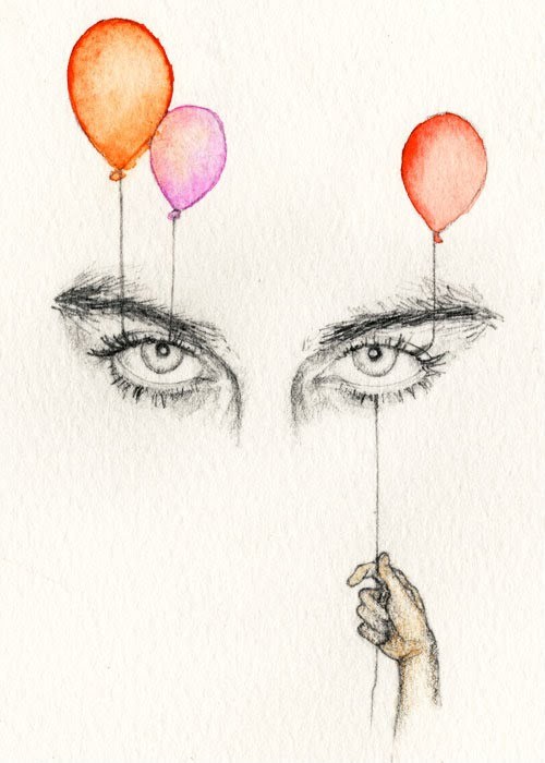 500x700 Art, Balloons, Cool, Creative, Draw - Cool Drawing Art