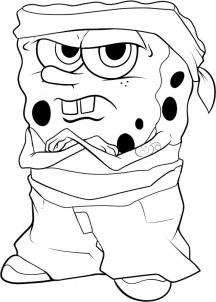 216x302 How To Draw How To Draw Gangster Spongebob - Cool Drawing Outlines