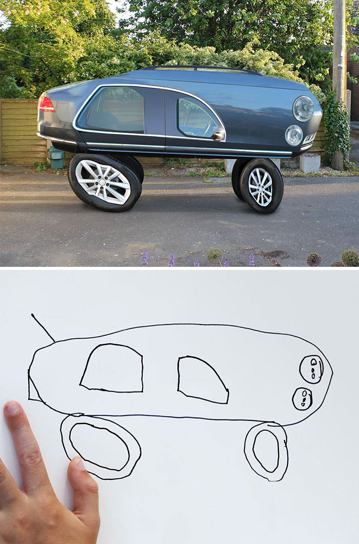 700x1060 Dad Turns His Year Old Son's Drawings Into Reality - Cool Drawing Pictures For Kids To Draw