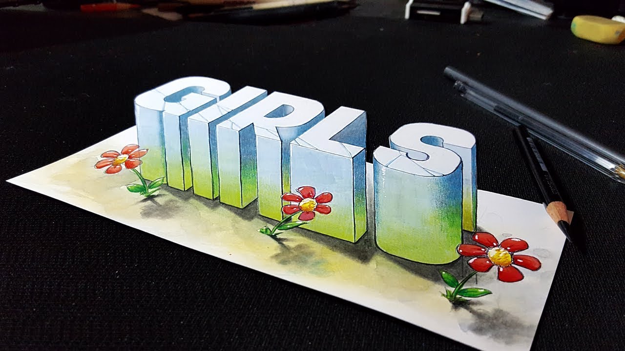 1280x720 How To Draw Girls Word - Cool Drawing Pictures For Kids To Draw