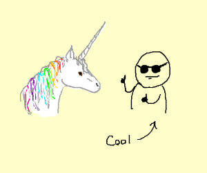 300x250 Unicorn And A Cool Dude Drawing - Cool Dude Drawing