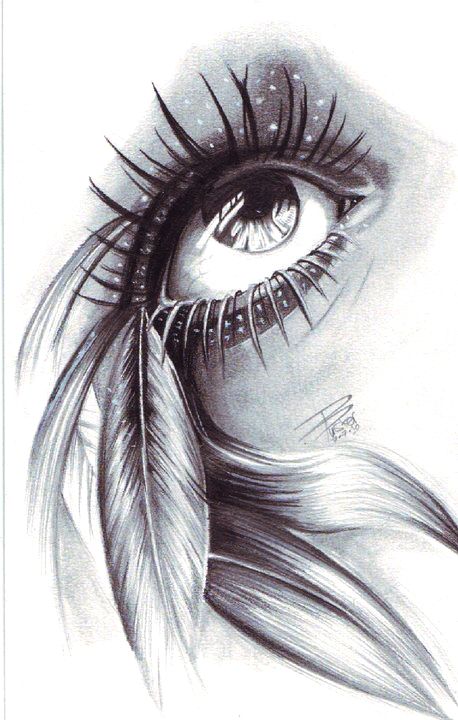 458x720 Cool Eye Drawing The Highlight On The Lower Lashes Really Creates - Cool Eye Drawings