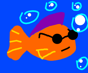 300x250 Cool Fish Enjoying Some Quality Drawing - Cool Fish Drawings