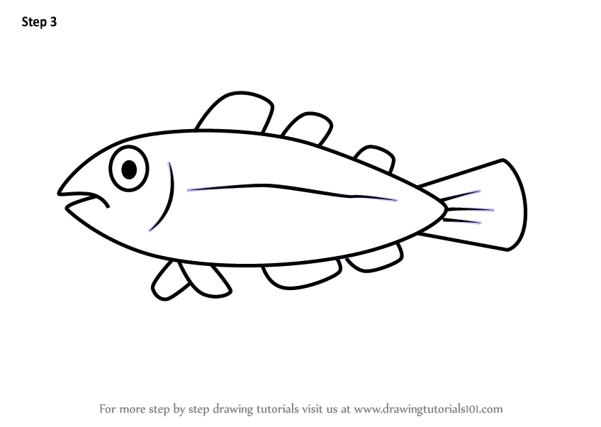 848x602 Learn How To Draw A Cool Fish For Kids - Cool Fish Drawings