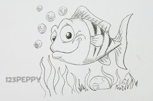 500x330 How To Draw A Cool Fish Pattern A Cool Fish Step - Cool Fish Drawings