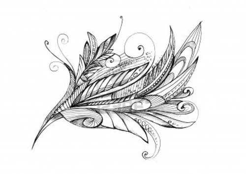 500x354 Unique Flower Drawings - Cool Flower Drawings