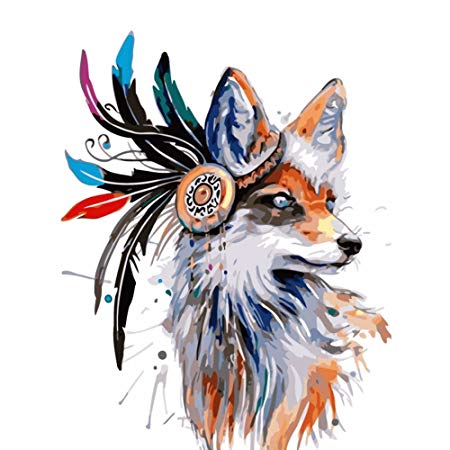 450x450 Fairylove Diy Oil Painting Kits Animal Wall Decor Canvas Paint - Cool Fox Drawings