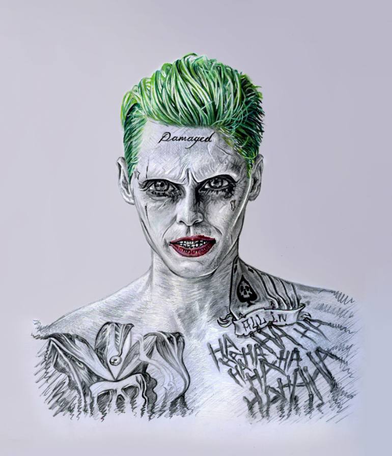 770x896 Mr Joker In Realistic Cartoon Style Drawing - Cool Joker Drawings