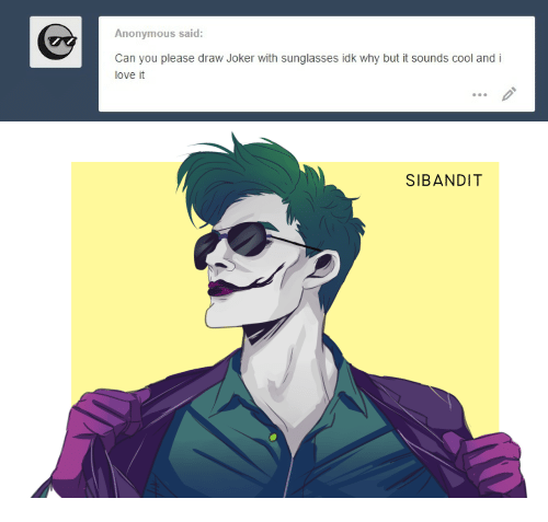 500x477 Anonymous Said Can You Please Draw Joker With Sunglasses Idk Why - Cool Joker Drawings