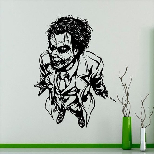 640x640 Fighting Joker Standing Patterned Art Cool Wall Decals Home - Cool Joker Drawings