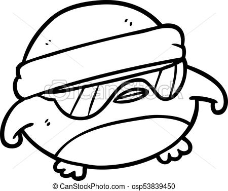 450x377 Cool Christmas Robin Line Drawing Of A With Sunglasses - Cool Line Drawings