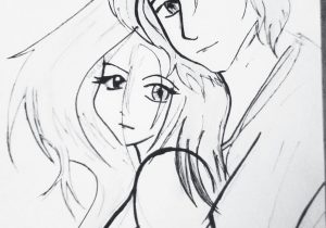 300x210 Sketches Of Most Romantic Couple Cool Love Drawings Romantic - Cool Love Drawings