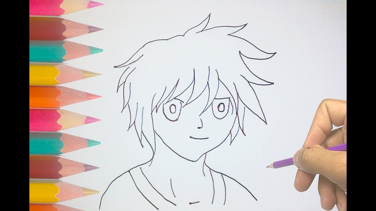 1280x720 How To Draw An Anime Boy For Kids Cool Anime Drawings Hd - Cool Manga Drawings