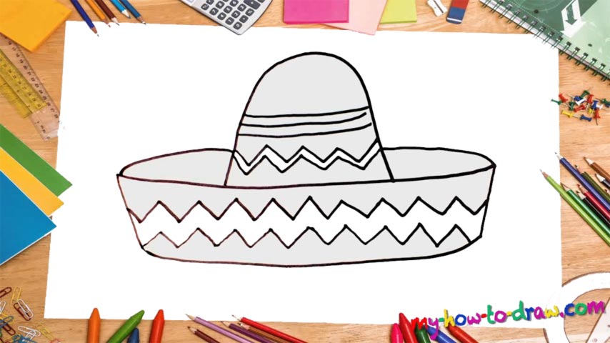 854x480 How To Draw A Mexican Hat - Cool Mexican Drawings