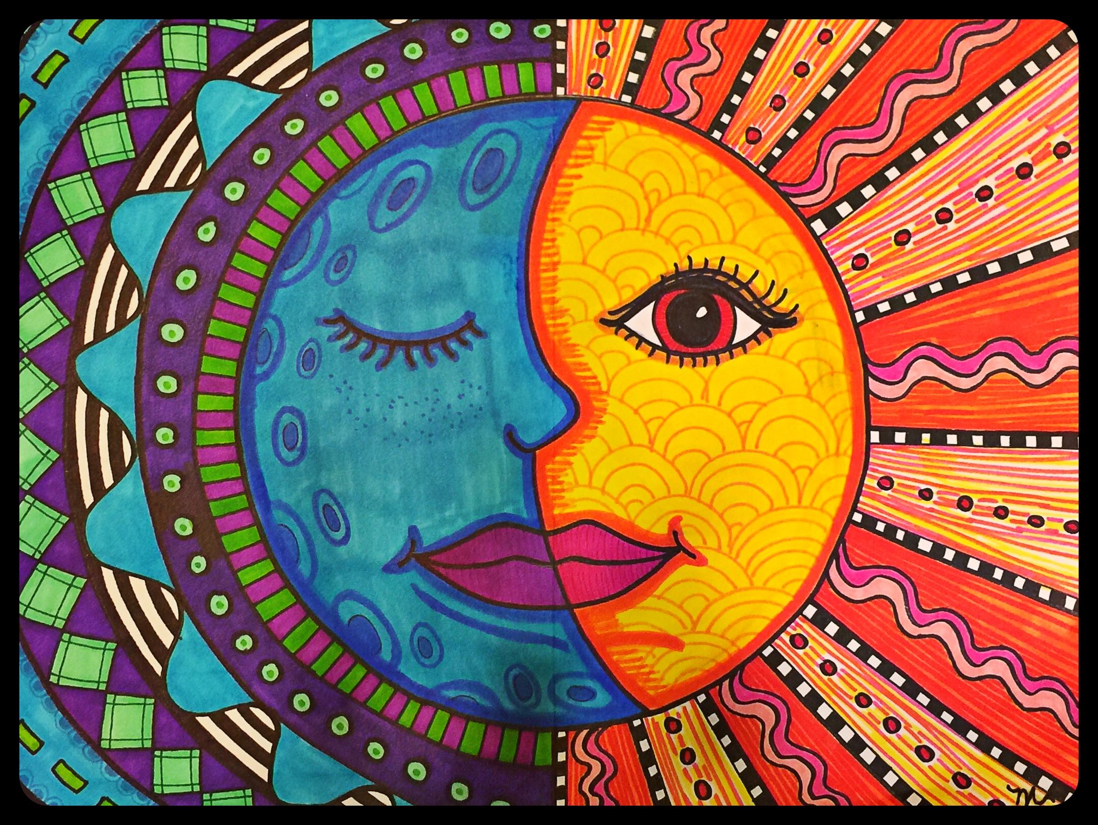 2150x1616 warm sun cool moon mexican folk art project for grades - Cool Mexican Drawings