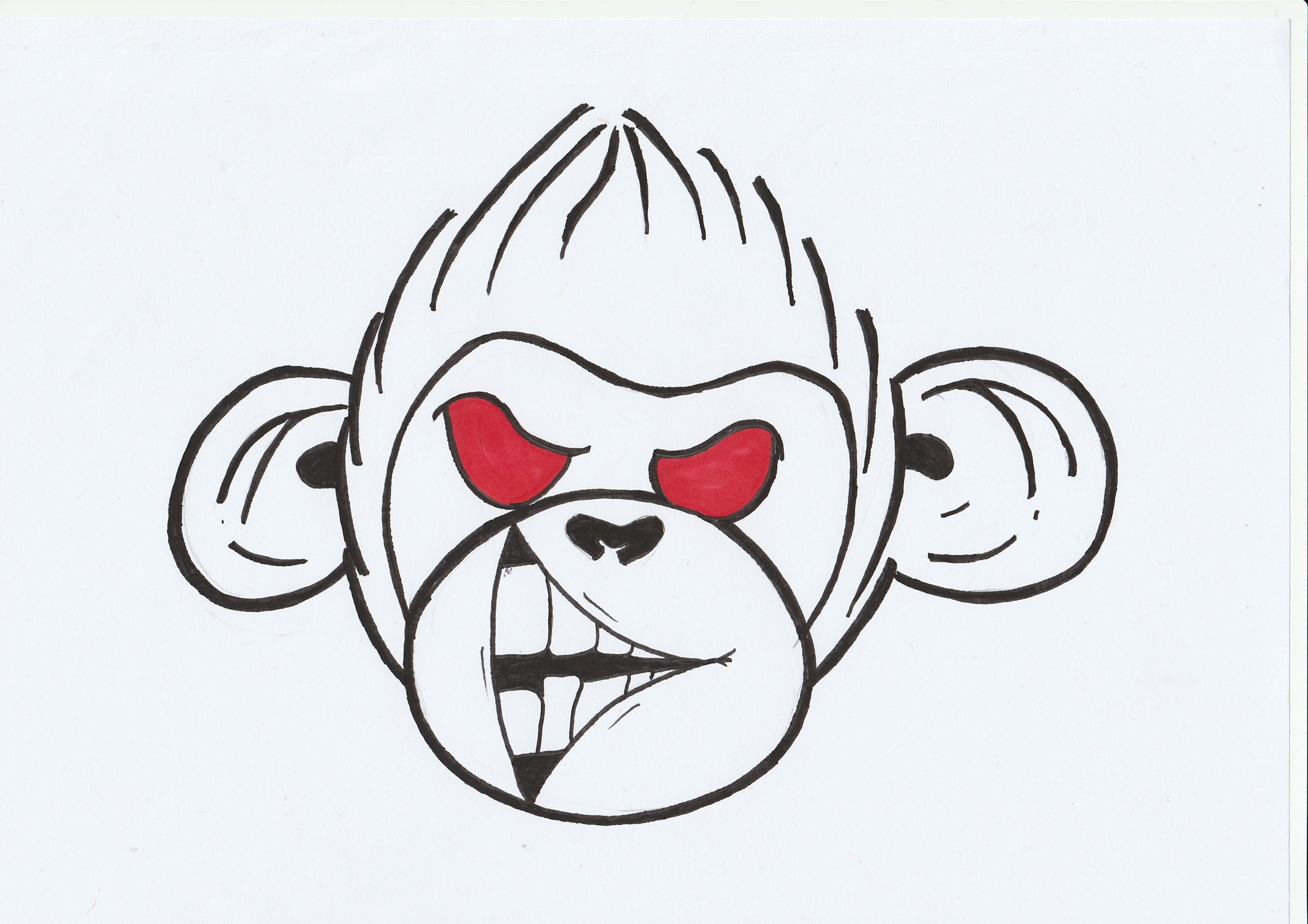 3000x2121 Monkey Pictures To Draw How To Draw Monkey Graffiti Character - Cool Monkey Drawings