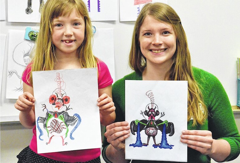 770x523 artists creates cool monster drawings of elementary school children - Cool Monster Drawings