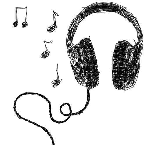 500x500 Cool Music Notes Group With Items - Cool Music Drawings