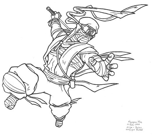 526x468 New Coloring - Cool Ninja Drawings