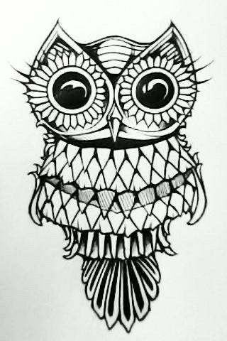 320x480 Cool Owl Drawings For Tattoos - Cool Owl Drawings