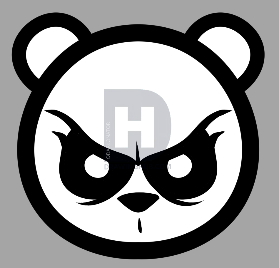949x912 How To Draw Angry Panda, Step - Cool Panda Drawing