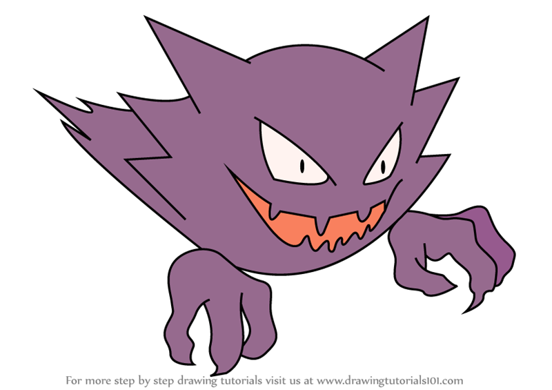800x565 Learn How To Draw Haunter From Pokemon - Cool Pokemon Drawings