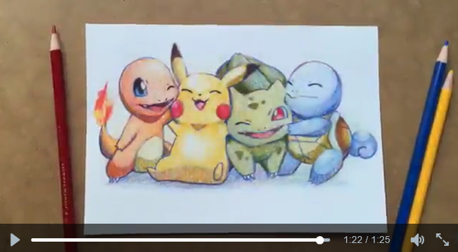 663x365 turns out you can draw all four original starter with just - Cool Pokemon Drawings