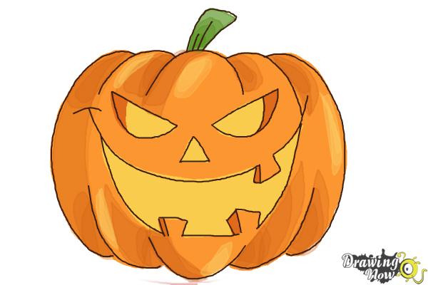 600x400 How To Draw A Halloween Pumpkin - Cool Pumpkin Drawings