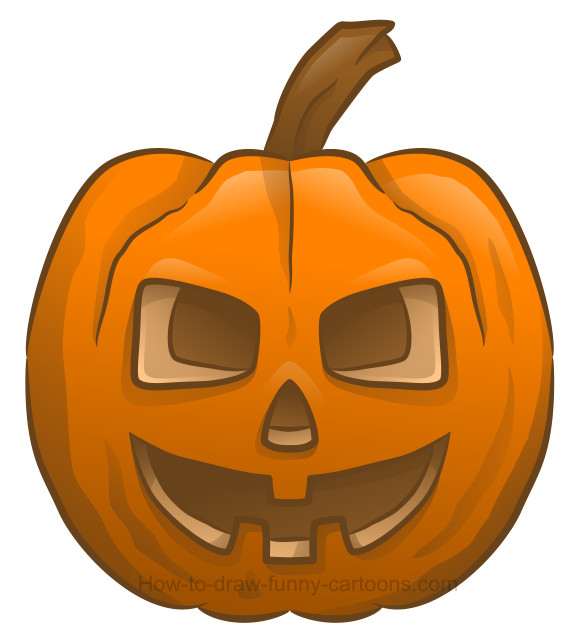 574x642 How To Draw A Cartoon Pumpkin - Cool Pumpkin Drawings