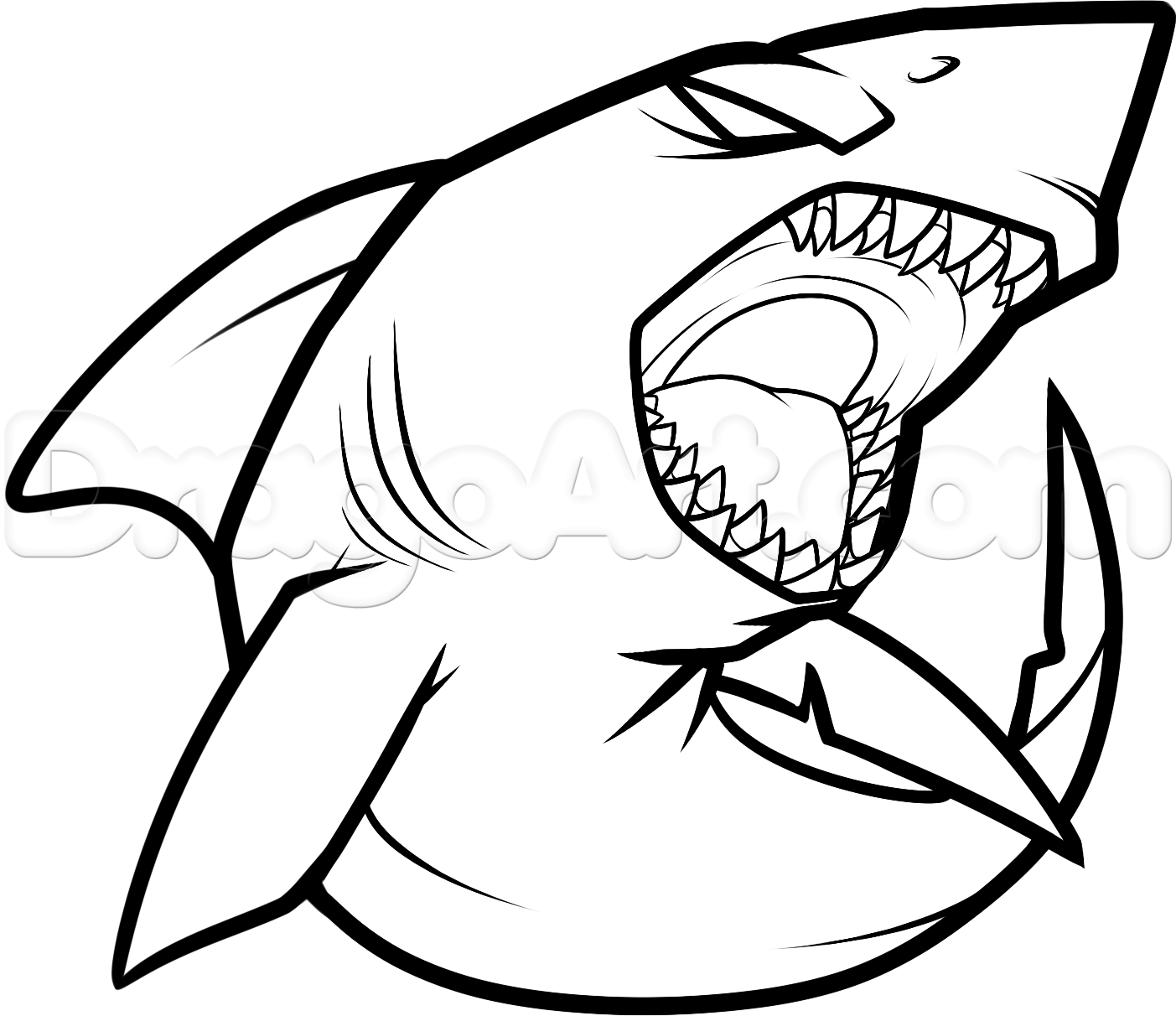 1403x1212 how to draw a cool shark step crafty things cool sharks - Cool Shark Drawings