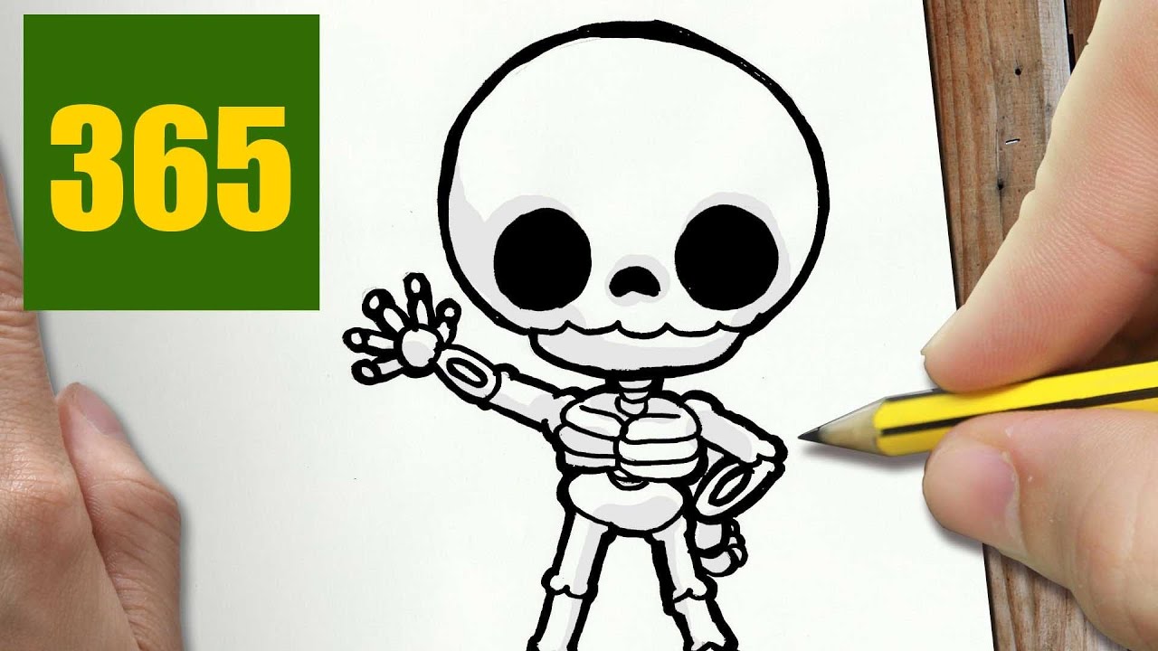 1280x720 How To Draw A Skeleton Cute, Easy Step - Cool Skeleton Drawings
