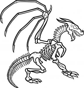287x302 how to draw a dragon skeleton, dragon skeleton, step - Cool Skeleton Drawings