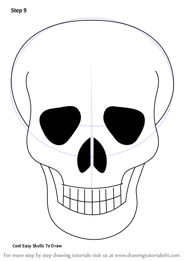 598x844 Cool Easy Skulls To Draw Skull Drawing Tutorial - Cool Skull Drawings