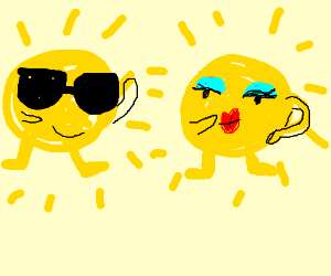 300x250 Cool Sun Man Does A Dance For Lady Sun Drawing - Cool Sun Drawing