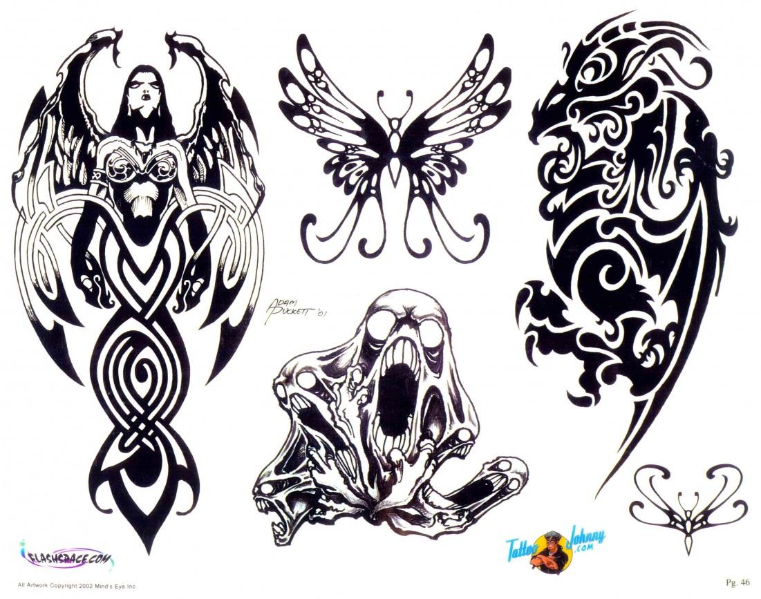 1101x867 Awesome Tribal Tattoos Designs - Cool Tribal Drawings