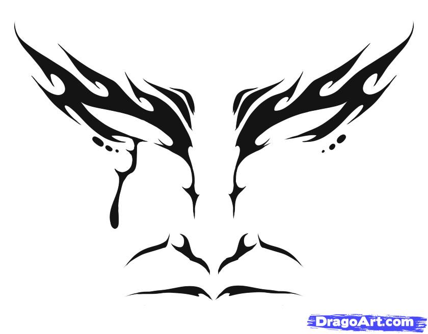 840x657 How To Draw A Tribal Face, Step - Cool Tribal Drawings