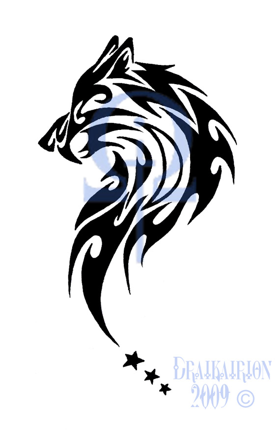 566x876 tribal wolf head tattoo on shoulder tattoo ideas - Cool Tribal Drawings