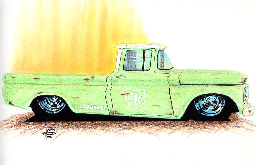 1024x662 haddens hot rod drawings - Cool Truck Drawings