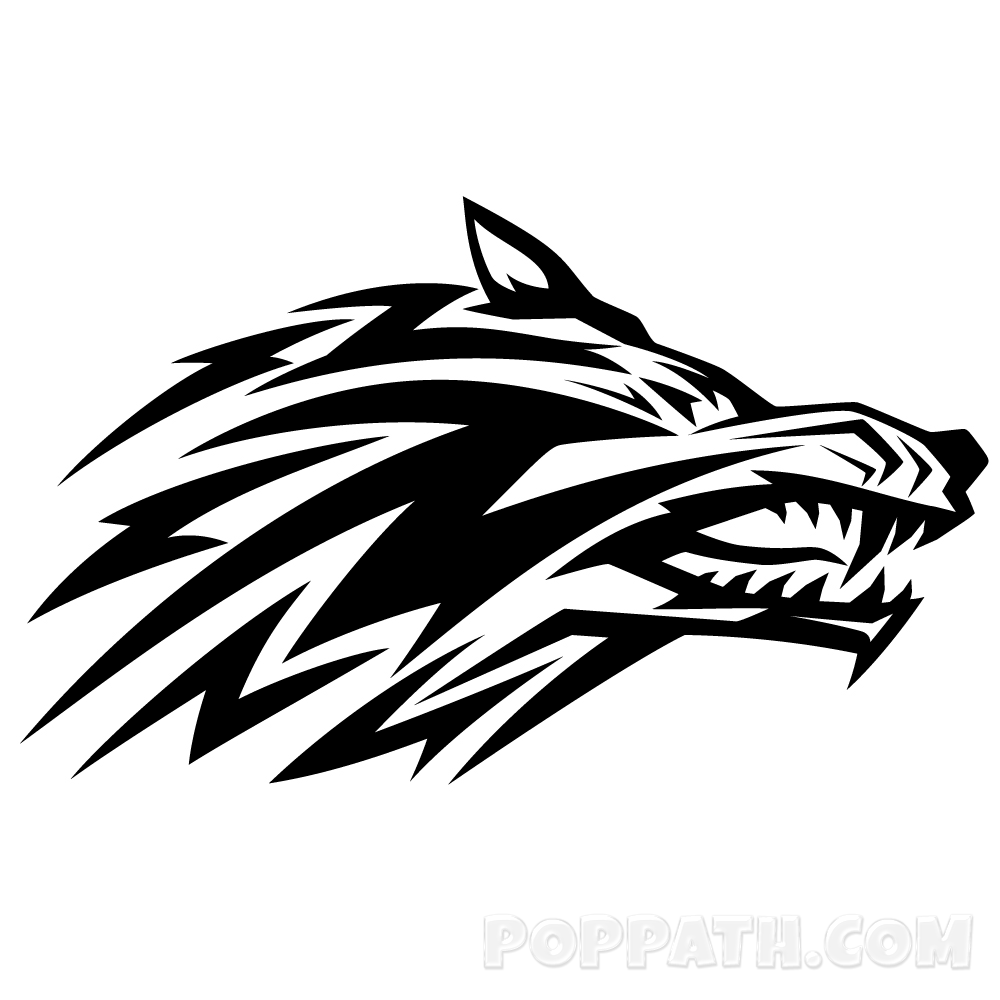 1000x1000 How To Draw A Wolf Tribal Tattoo Pop Path - Cool Wolf Drawings