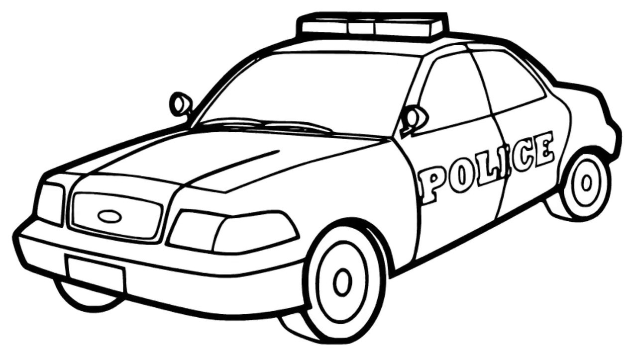 1280x720 How To Draw A Police Car Draw And Coloring For Kids - Cop Car Drawing