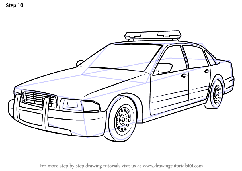 844x598 Learn How To Draw A Police Car - Cop Car Drawing