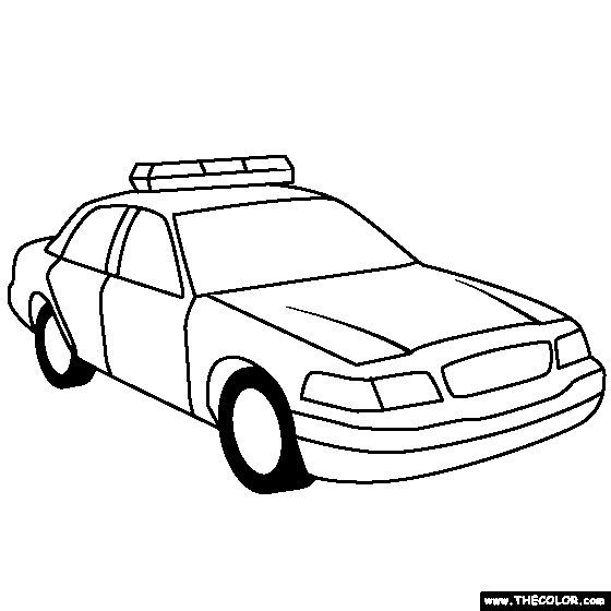 560x560 Police Car Coloring - Cop Car Drawing