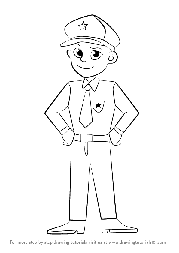 596x843 Lady Drawing Police Officer For Free Download - Cop Drawing