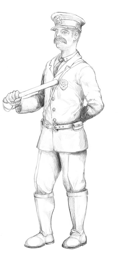 401x886 cop drawing - Cop Drawing