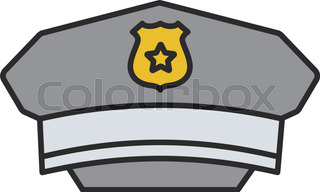 320x192 policeman hat linear icon thin line stock vector colourbox - Cop Hat Drawing